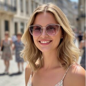 Vera Wang Women's Stylized Cat Eye Gradient Blush Sunglasses V495